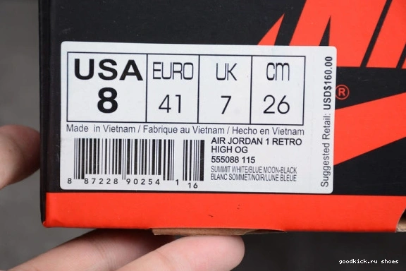 JORDAN 1 “BLUE AIR RETRO 555088-115 HIGH MOON” 555088-115 OG 0523